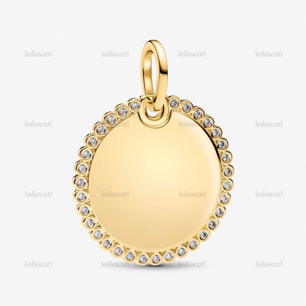 Pandora Engravable Round Tag Pendant